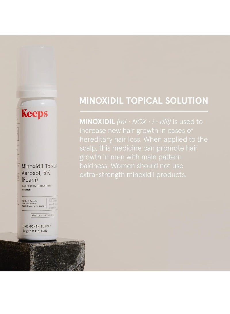 Keeps Keeps Extra Strength Minoxidil for Men Topical Aerosol Foam 5%, Hair Growth Treatment - 3 Month Supply (3 x 2.11oz Bottles) - Thicker, Longer Hair - Slows Hair Loss & Promotes Hair Regrowth - Image 5