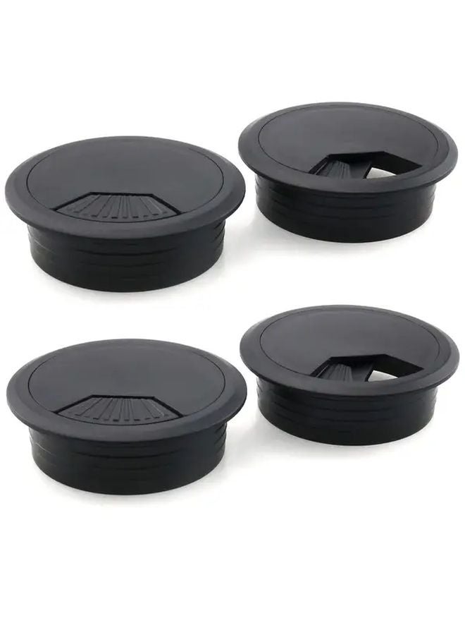 4 Pack Black Plastic Desk Cable Grommets 2 Inch Adjustable Cord Covers For Wire Management - Image 2