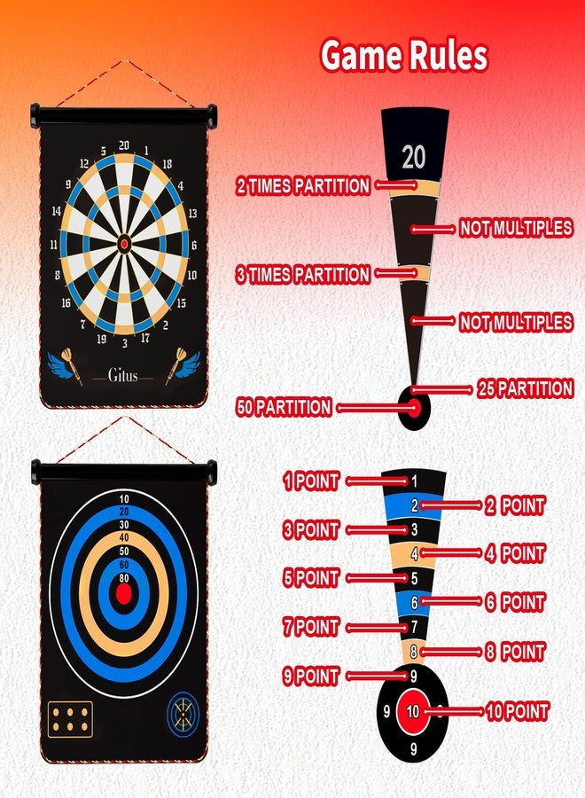 Gitus Magnetic Dart Board Indoor Outdoor Games for Kids with 12 Darts, Gifts for Teenage Boys Teen Boy Gift Ideas Gifts for Boys 8 9 10 11 12 13 14 Years Old Game Room Decor - Image 3