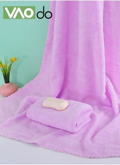 VAOdo 3-Piece Bath Towel Set Skin Friendly Coral Wool Quick Drying  - Image 3