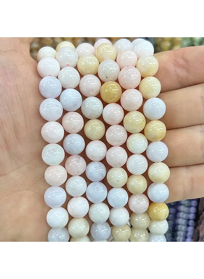 حجر طبيعي مورجانيت خرز دائري أملس مقاس 6 مم 62 قطعة لصنع المجوهرات - Image 2