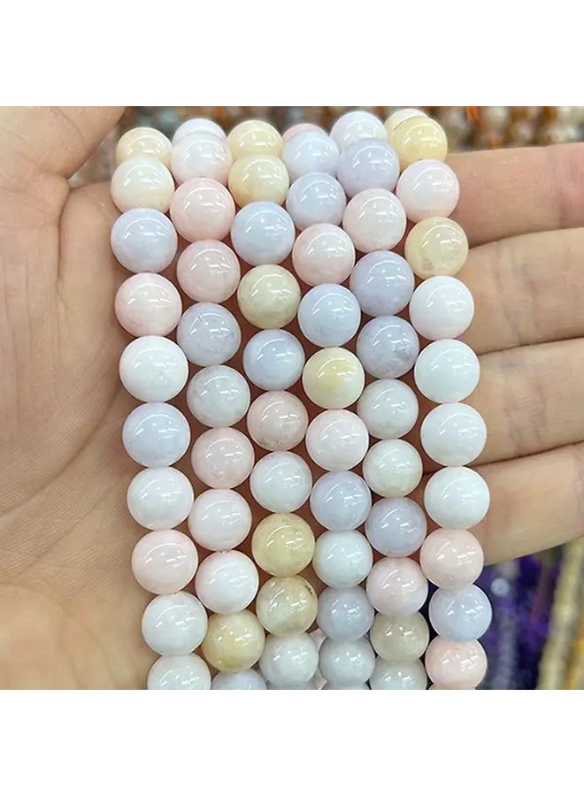 حجر طبيعي مورجانيت خرز دائري أملس مقاس 6 مم 62 قطعة لصنع المجوهرات - Image 1