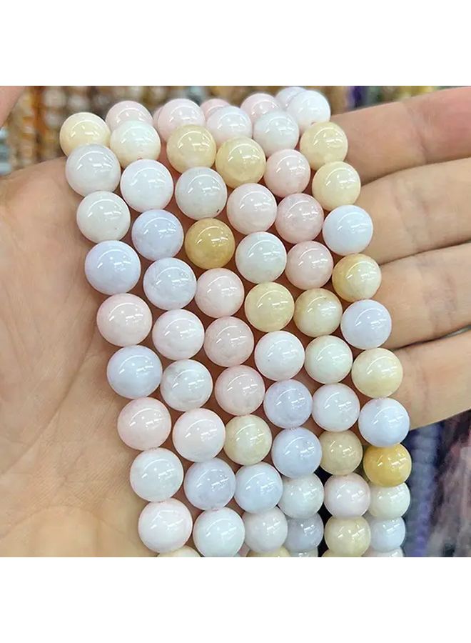 حجر طبيعي مورجانيت خرز دائري أملس مقاس 6 مم 62 قطعة لصنع المجوهرات - Image 3