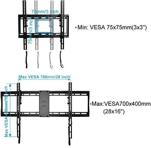 VideoSecu Mounts Tilt TV Wall Mount Bracket for Most 23"- 85" LCD LED UHD Plasma TV with 75X75 100x100 400x400 684x400 700x400mm, with Magnetic Stud Finder and HDMI Cable MF609B BXM - Image 3
