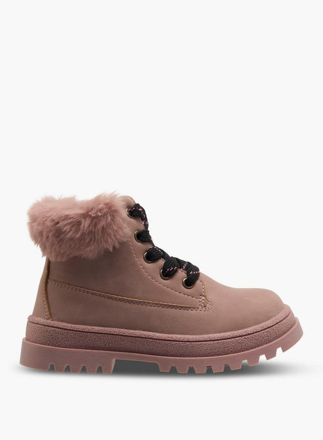 Flora Bella By Shoexpress Girls Faux Fur Detail High Cut Boots - Image 1