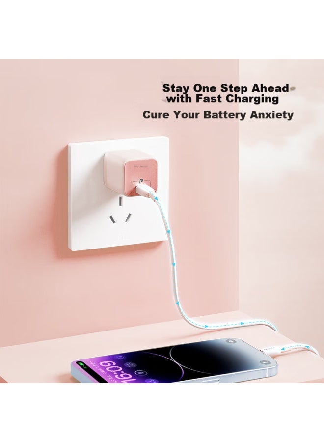 bull C-c Male To Male Fast Charging Cable, Ctoc 3a/60w Max/1m/compatible With Iphone 15/huawei/xiaomi/tablets/laptops, Cotton Candy Pink - Image 2