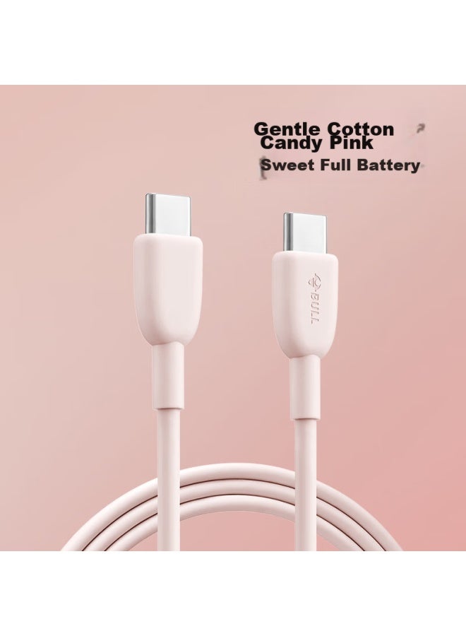 bull C-c Male To Male Fast Charging Cable, Ctoc 3a/60w Max/1m/compatible With Iphone 15/huawei/xiaomi/tablets/laptops, Cotton Candy Pink - Image 3