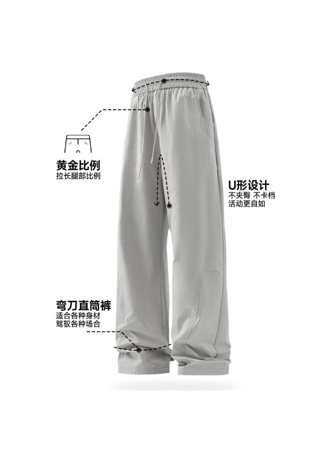 Mingchuang Youpin Miniso Men's Loose-fit Slimming Casual Pants Men's Summer Breathable Thin Mesh Trendy Men's Pants Z Light Green 2XL - Image 5