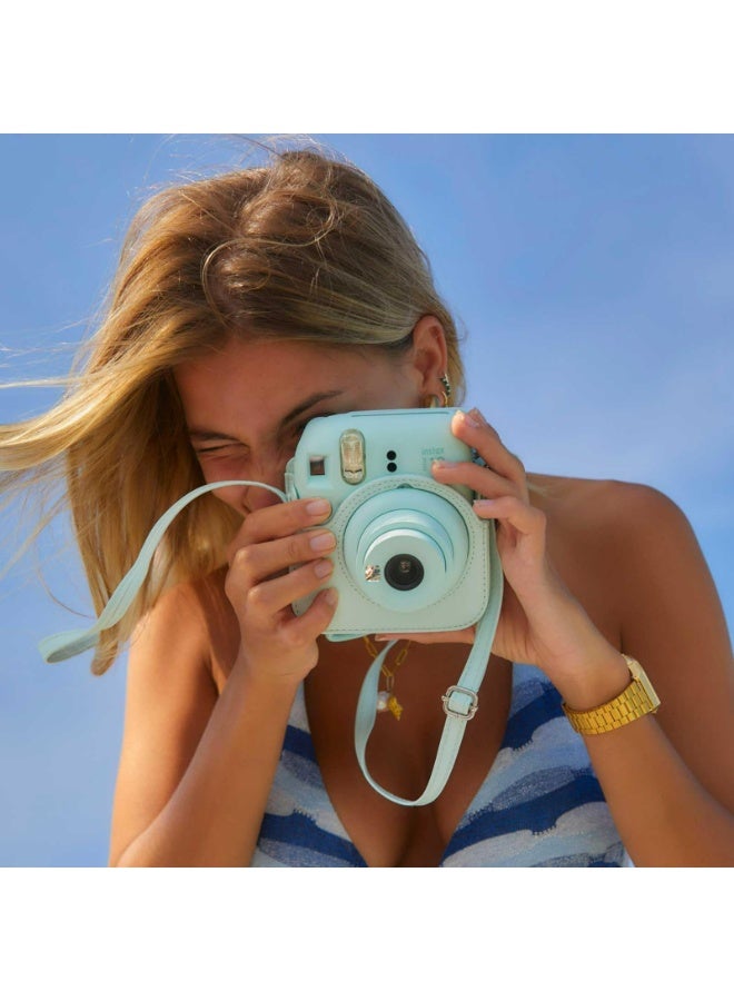 حقيبة كاميرا لـ Instax Mini 12 – غطاء واقي دقيق المطابقة مع إغلاق مغناطيسي | تصميم يسمح بالتصوير بدون إزالة الحقيبة وحزام قابل للتعديل (أخضر) - Image 2