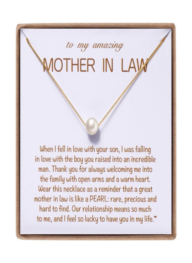 MIXJOY Mothers Day Gift to Amazing Mother in Law, Dainty Single Pearl Necklace for New Mother-in-law, Future Soon to be MIL on Wedding Day, Pre-wedding Gift for Mother of the Groom, Affirmation Gifts - Image 1