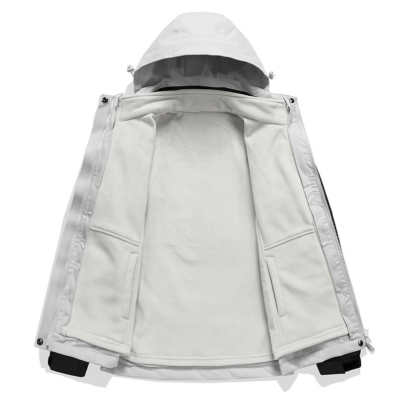 New Detachable Mink Fur Outdoor Jacket For Men, Three-In-One 0.05Kg Piece Set For Couples, Women'S Hooded Jacket - Image 4