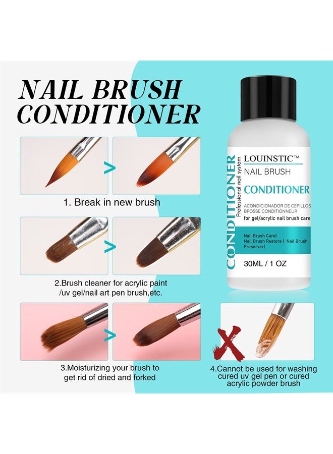 Nail Brush Cleaner and Conditioner - Quickly Clean Gel Nail Brushes, Paint Brushes, Airbrushes, Art Tools, Nail Brush Preserver and Restorer for Kolinsky Acrylic Nail Brush & Gel Nail Brush