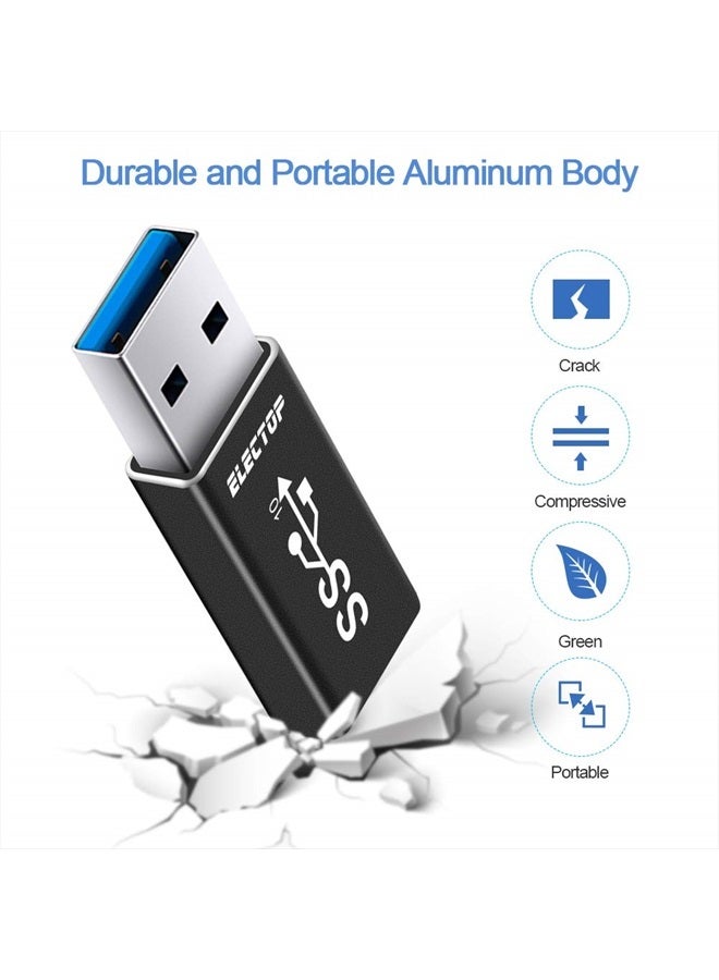 ELECTOP Double Sides 10Gbps, USB 3.1 GEN 2 Male to Type-C Female Adapter, Support Both 10Gbps Charging & Data Transfer, USB A to USB C 3.1 Converter for PC, Laptop, Charger, Power Bank, Quest Link - Image 3