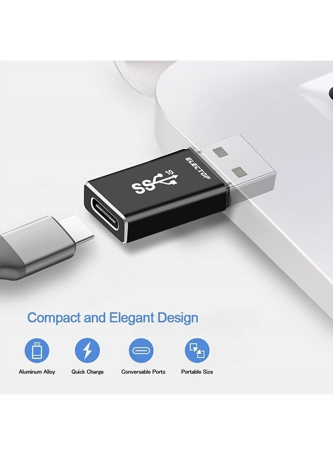 ELECTOP Double Sides 10Gbps, USB 3.1 GEN 2 Male to Type-C Female Adapter, Support Both 10Gbps Charging & Data Transfer, USB A to USB C 3.1 Converter for PC, Laptop, Charger, Power Bank, Quest Link - Image 4