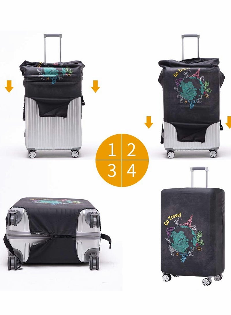 KASTWAVE Luggage Cover, Water-Washable Suitcase Cover, Suitcase Protector Anti-scratch Suitcase for 25-28 Inch Trolley Case for Business Trip School Daily Usin - Image 3