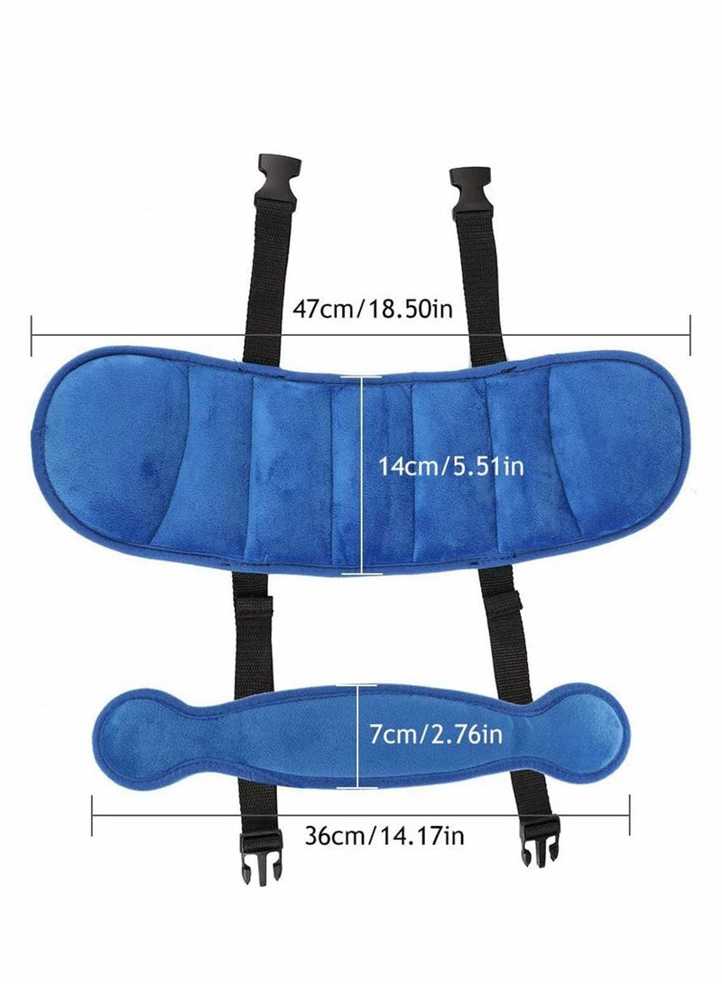 Excefore Car Seat Chest Clip Adjustable Toddler Car Seat Head Support Band, Carseat Straps Cover, Safety Car Seat Neck Relief, Blue  - Image 4