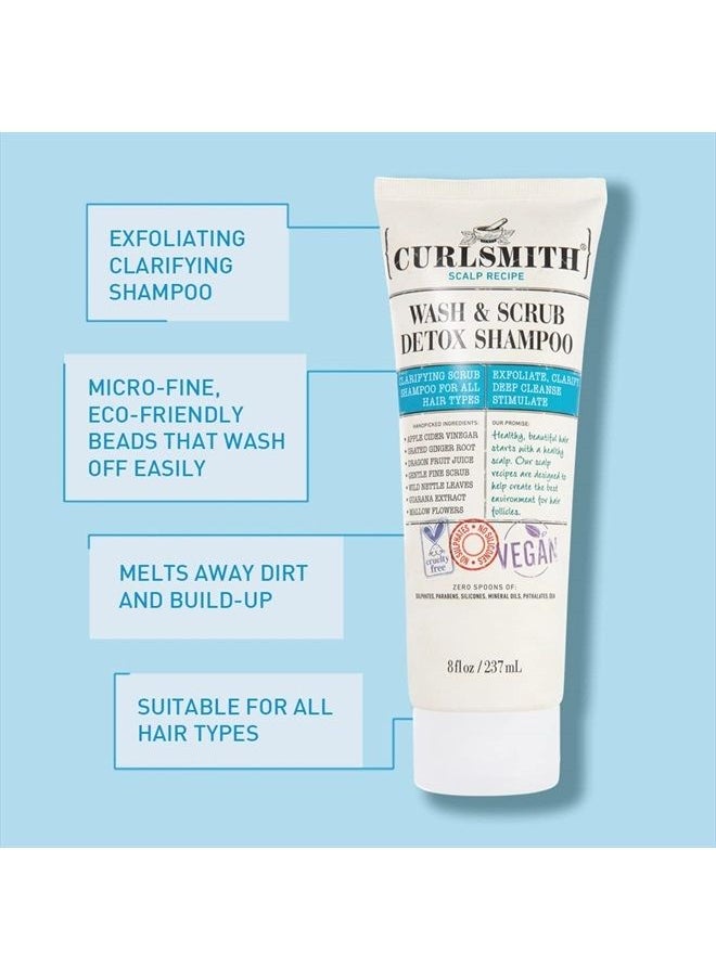 CURLSMITH Wash & Scrub Detox Shampoo - Vegan Exfoliating Clarifying Shampoo for any Hair Type, Healthy Scalp (8 fl oz)  - Image 3