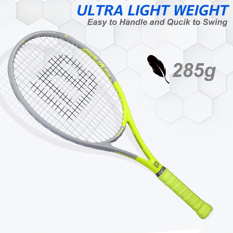 LUNNADE Adults Tennis Racket 2 Pack, Durable 27 Inch Coupled Tennis Racquet Light-Weight, Pre-Strung and Regrip, Suitable for Beginners to Intermediate Players - Image 5