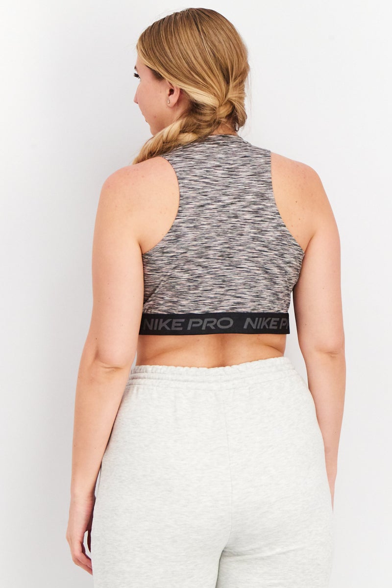 Nike Women Slim Fit Training Space Dye Cropped Top, Black - Image 3