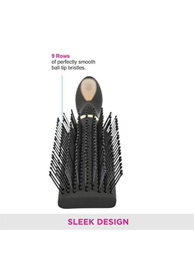Vega - Flat Brush Black And Silver Colored Handle And Black Colored Brush Head - Image 1