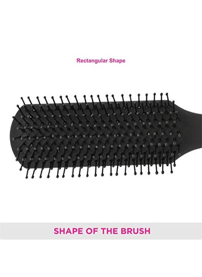 Vega Flat Brush Black And Silver Colored Handle And Black Colored Brush Head  - Image 5