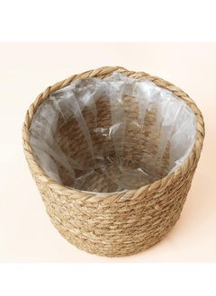 Y&D Set Of 3 Flower Pots, Seagrass Flower Pot Baskets Indoor And Outdoor Flower Pot Covers Plant Containers （Beige）  - Image 3