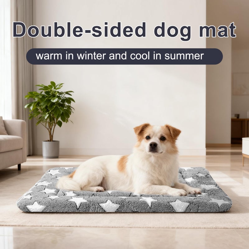 pobopobo Dog Bed Mat, Reversible Crate Pads for Small/Medium/Large Dogs & Cats Sleeping, Portable & Soft, Dog Beds Crate Pad M(30"*20"*1.5") - Image 2