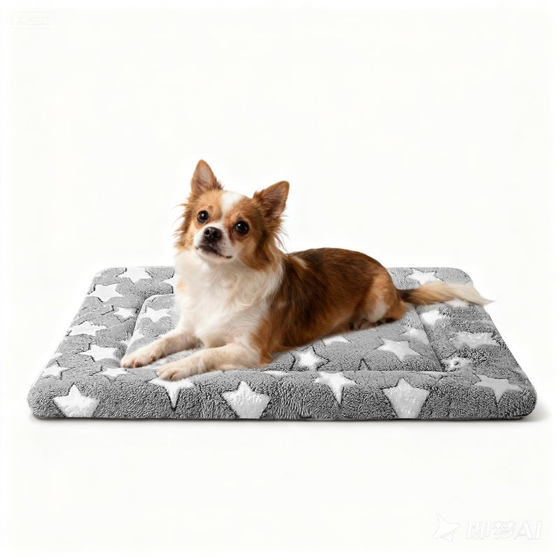 pobopobo Dog Bed Mat, Reversible Crate Pads for Small/Medium/Large Dogs & Cats Sleeping, Portable & Soft, Dog Beds Crate Pad M(30"*20"*1.5") - Image 1