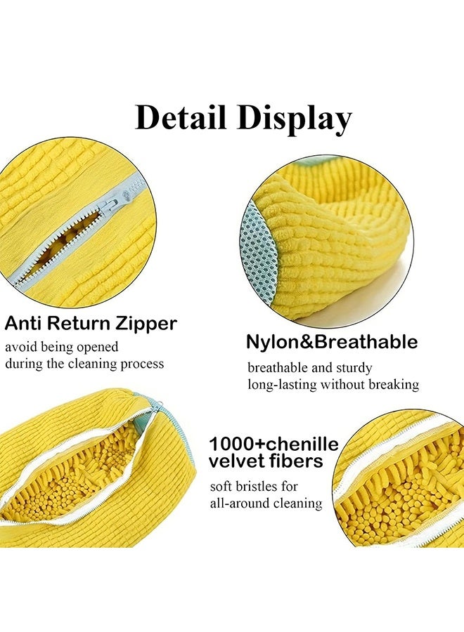 حقيبة غسل الأحذية ، حقيبة غسيل للأحذية ، حقيبة تخزين أحذية محمولة للسفر ، حقيبة تنظيف أحذية رياضية قابلة لإعادة الاستخدام لغسالة الملابس ، مناسبة للرجال والنساء والأطفال سميكة ومقاومة صفراء (39 سم * 19 سم) - Image 5