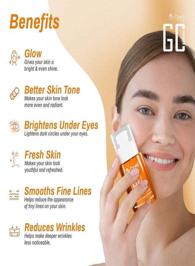 Le Dore GC Serum | 5X Vitamin C, Glutathione, Hyaluronic Acid, Kakadu Plum & Liposomal Tech | For Skin Brightening, Radiance, Anti-Ageing & Collagen Boost | For All Skin Types, Men & Women | 30 ml - Image 3