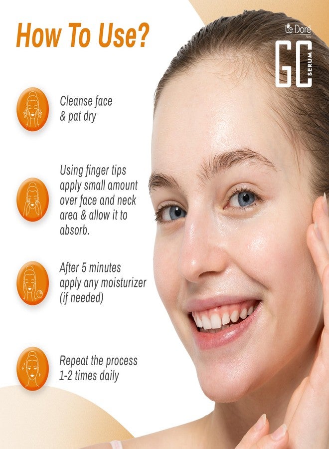 Le Dore GC Serum | 5X Vitamin C, Glutathione, Hyaluronic Acid, Kakadu Plum & Liposomal Tech | For Skin Brightening, Radiance, Anti-Ageing & Collagen Boost | For All Skin Types, Men & Women | 30 ml - Image 5