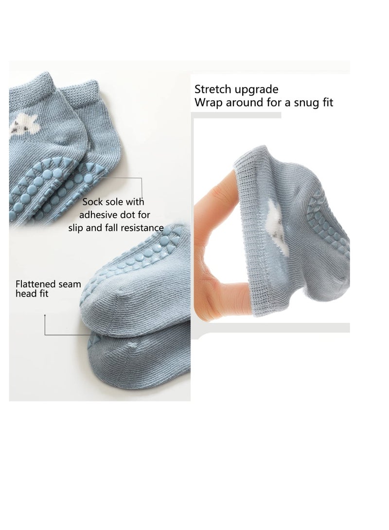 Luckam Baby Crawling Baby Socks  and Baby Knee Pads 3 Pair Boys Girls Crawling Pads Non-Slip Socks - Image 5