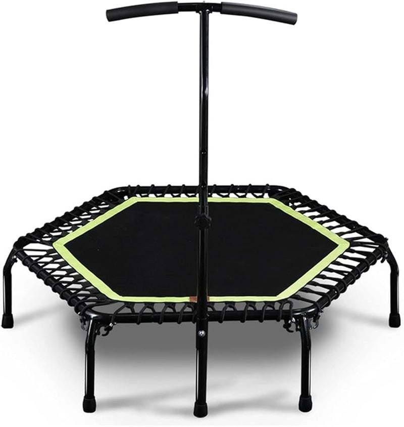 YiLn Exercise Trampoline 45 Inch Indoor Mini Trampoline With Handle Home Fitness Gym Rebounder for Improving Balance (Color : Green, Size : 123x125x30.5cm) - Image 2