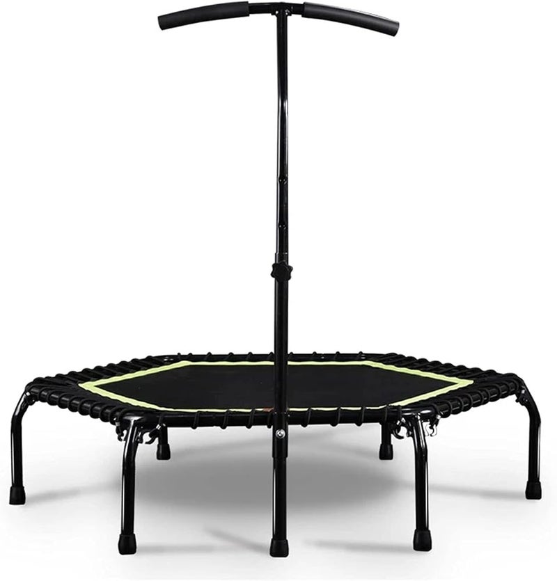 YiLn Exercise Trampoline 45 Inch Indoor Mini Trampoline With Handle Home Fitness Gym Rebounder for Improving Balance (Color : Green, Size : 123x125x30.5cm) - Image 1