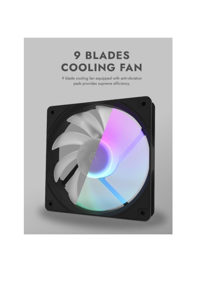darkFlash DCS120 ARGB Liquid CPU Cooler, 120*1 ARGB PWM Fans Supports latest LGA 1700,1200,115X, AM5/AM4/AM3 Sockets, 800~2000 rpm Speed, Low Noise Liquid Coole