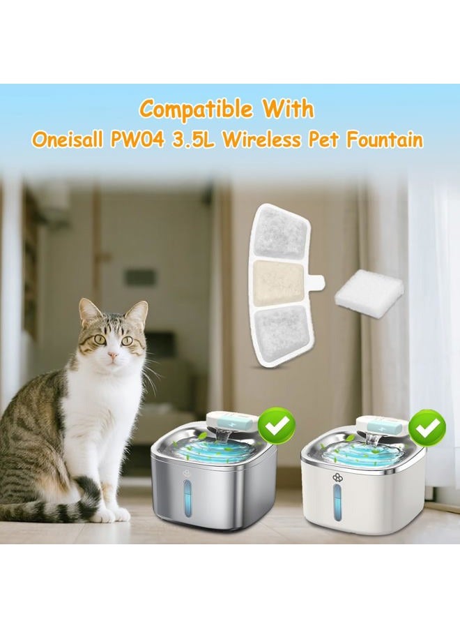 OUPUSES 24 Pack PW04 3.5L Wireless Pet Fountain Filters for Hard Water, Reduces Limescale & Bad Taste, Compatible with Oneisall Cat Water Fountain Dispenser, Long Lasting Replacement Filter - Image 2