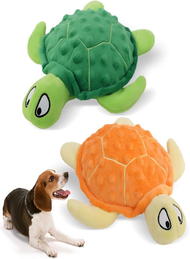 Adpartner Squeaky Toys for Dogs, 2 Pack Turtle Dog Toy Plush Crinkle Dog Toys to Keep Them Busy, Interactive Squeak Stuffed Pet Chew Toys for Small to Medium Dogs Teething Training Reduce Boredom - Image 1