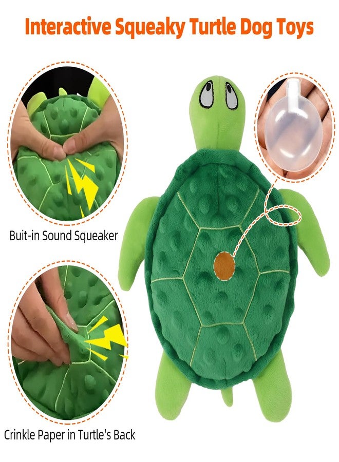 Adpartner Squeaky Toys for Dogs, 2 Pack Turtle Dog Toy Plush Crinkle Dog Toys to Keep Them Busy, Interactive Squeak Stuffed Pet Chew Toys for Small to Medium Dogs Teething Training Reduce Boredom - Image 3