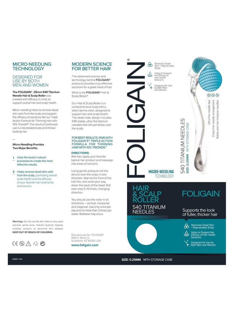 FOLIGAIN - Hair And Scalp Roller 540 Tita Needles 0.25Mm - Image 1