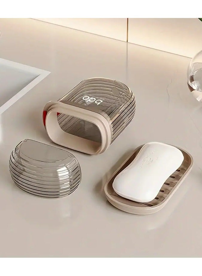 Goolsky 1pcs Portable Travel Soap Box with Lid, Sealed Leak-Proof Soap Case, Drain Layer Design, Durable PET Material, Compact Hygiene & Sanitation Storage Container  - Image 3