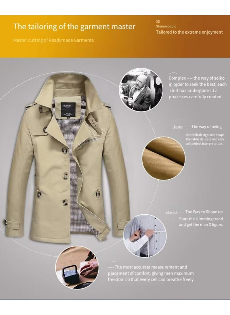Generic - Men's beige pure cotton jacket - Image 1