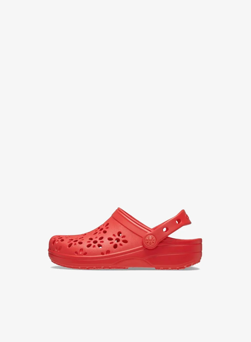 crocs Kids Classic Floral Cut Out Clog