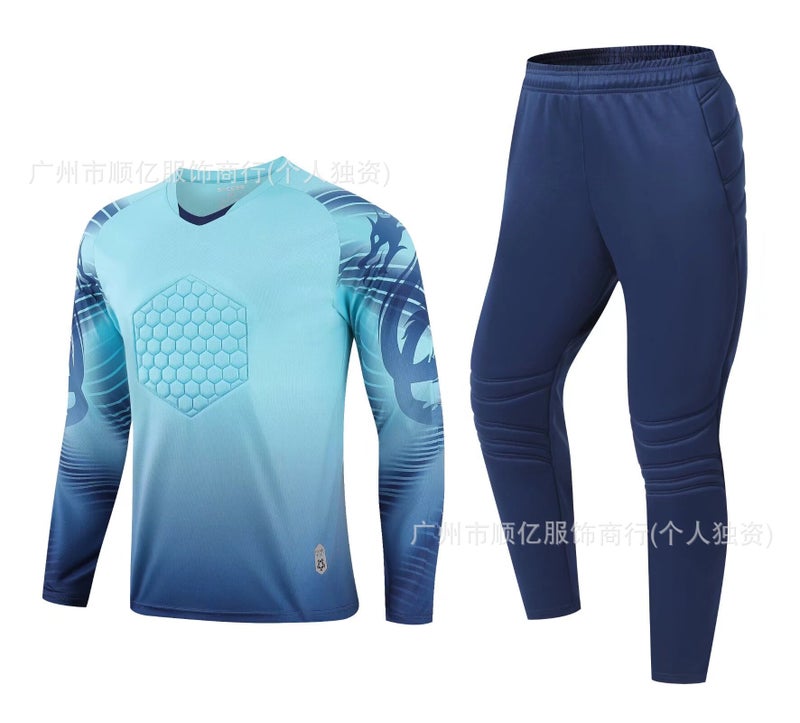 Generic Long-sleeved goalkeepers uniform suit childrens goalkeepers uniform adultss uniform student goalkeepers sportswear 8856 bright blue 