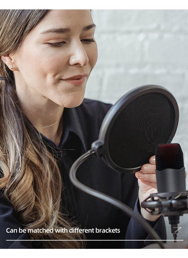 Sharpdo - USB Microphone Condenser Microphone Mobile Phone Computer Recording Live Game Dubbing Equipment Black - Image 1