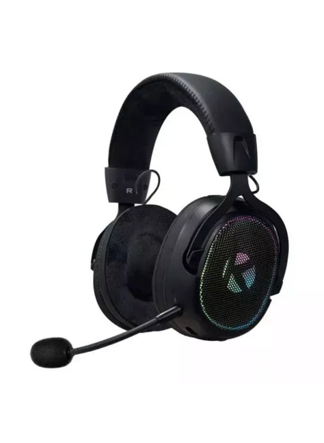 k Gaming KGaming K10 Tri-Mode Wireless Gaming Headset with Bluetooth, 2.4GHz, Wired Connectivity, RGB Lighting, Noise Cancelling Microphone - Black - Image 1