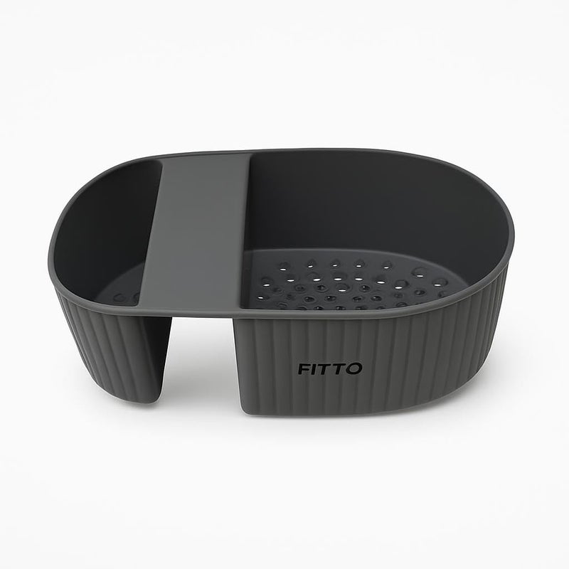 FITTO Sponge Holder & Waste Basket, Kitchen Sink Drain Basket Strainers, Multifunctional Plastic Sink Filter, Hanging Drainer Basket for Kitchen Storage, Quick Drainage Food Catcher - Image 1