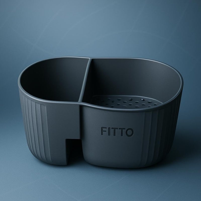 FITTO Sponge Holder & Waste Basket, Kitchen Sink Drain Basket Strainers, Multifunctional Plastic Sink Filter, Hanging Drainer Basket for Kitchen Storage, Quick Drainage Food Catcher - Image 3
