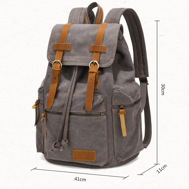 Berchirly Canvas Backpack Bookbag Unisex Casual Travel Rucksack Hiking Bags Daypacks Sack - Image 2