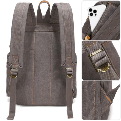 Berchirly Canvas Backpack Bookbag Unisex Casual Travel Rucksack Hiking Bags Daypacks Sack - Image 4