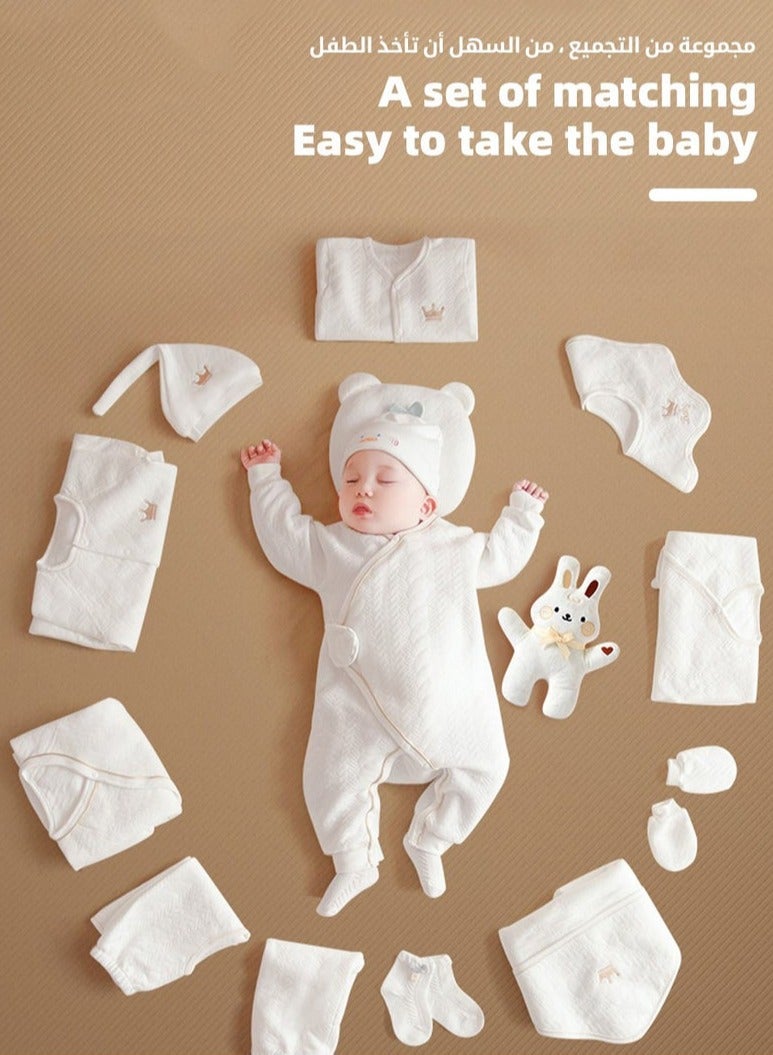 Arabest 18PCS Newborn Baby Gift Set, Newborn Layette Gift Set for Boys and Girls, Babies Essential Clothes Accessories with Baby Blanket, 100% Premium Cotton, for Spring Summer Autumn Winter Four Seasons - Image 3